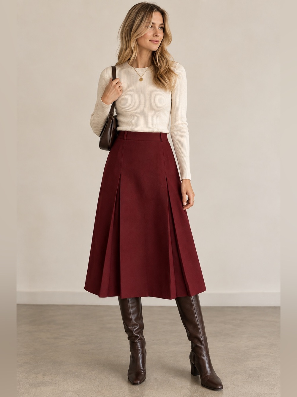 Vintage Japanese Wool High Waisted A-line Skirt